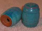 Frankoma barrel shakers glazed turquoise